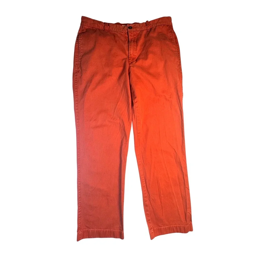 J. Crew Mens Chino Pants 33x30 Nantucket Red Cotton Straight Leg 12837 SP14